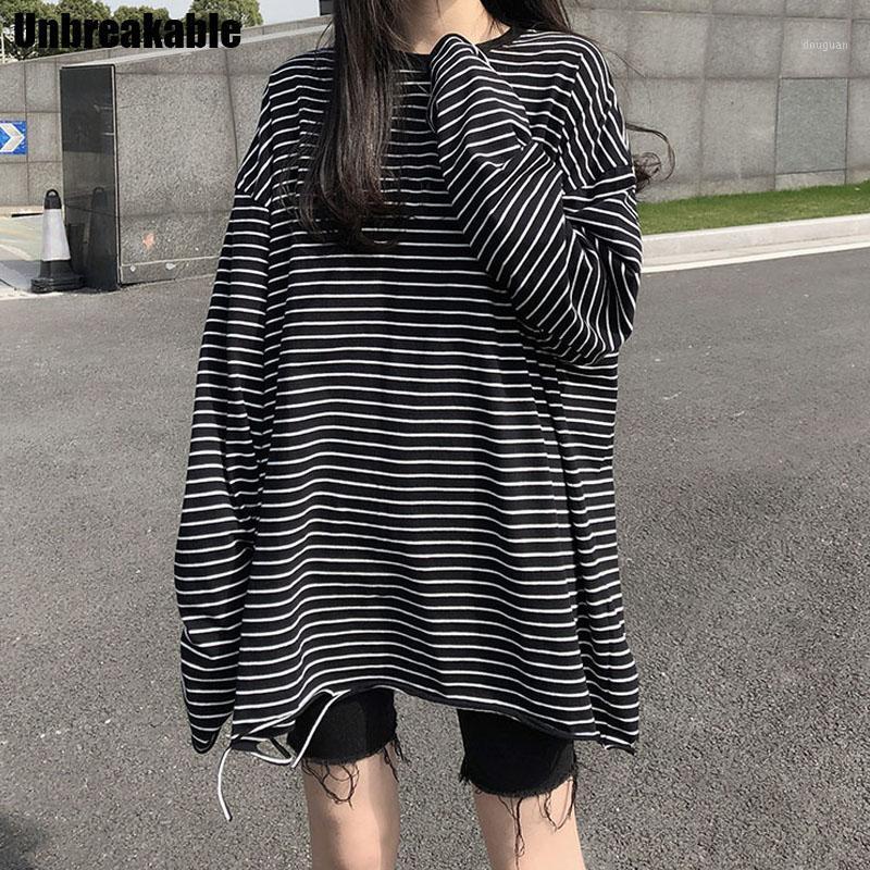Women's T-Shirt Harajuke Streetwear Basic Tees Tops Women Striped Oversize Tshirt Chic Fashion Korean Loose O-neck Long Sleeve Female T-shir, Black
Women's T-Shirt Harajuke Streetwear Basic Tees Tops Women Striped Oversize Tshirt Chic Fashion Korean Loose O-neck Long Sleeve Female T-shir, Black