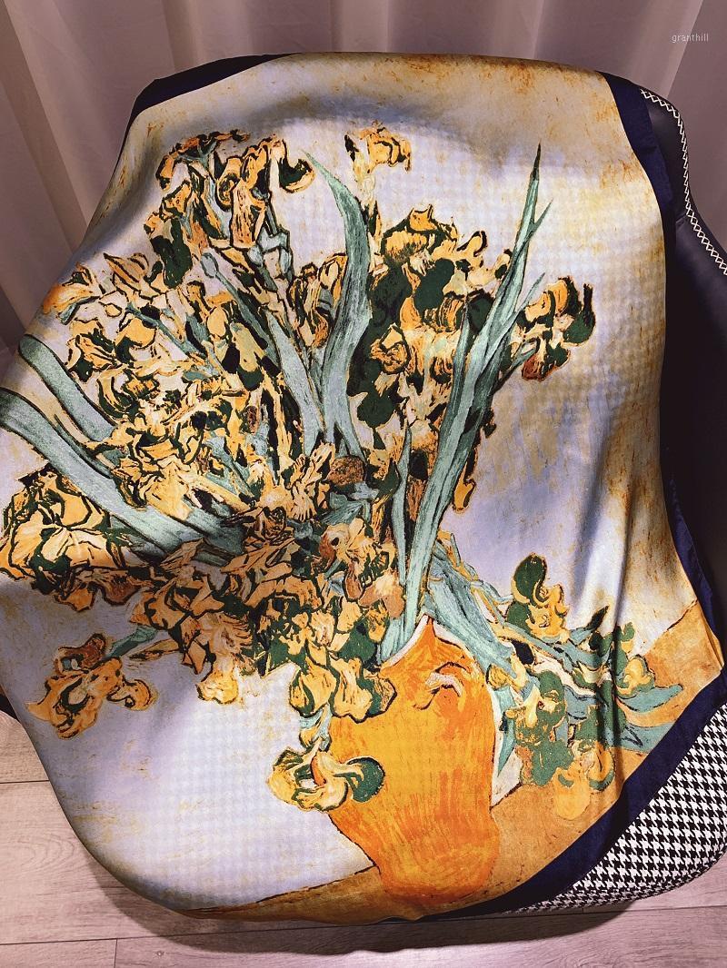Women Fashion Scarves Silk Shawls For Wrapped In Soft Decorative Hair Bags Girls Fine Cloth Fonda Seda Mujer C, Blue;gray
Women Fashion Scarves Silk Shawls For Wrapped In Soft Decorative Hair Bags Girls Fine Cloth Fonda Seda Mujer C, Blue;gray
