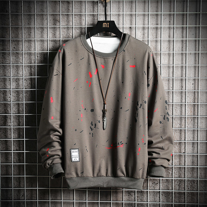 SingleRoad Crewneck Sweatshirt Men Graffiti Print Hip Hop Harajuku Japanese Streetwear Black Hoodie Men Sweatshirt Male Hoodies 201104