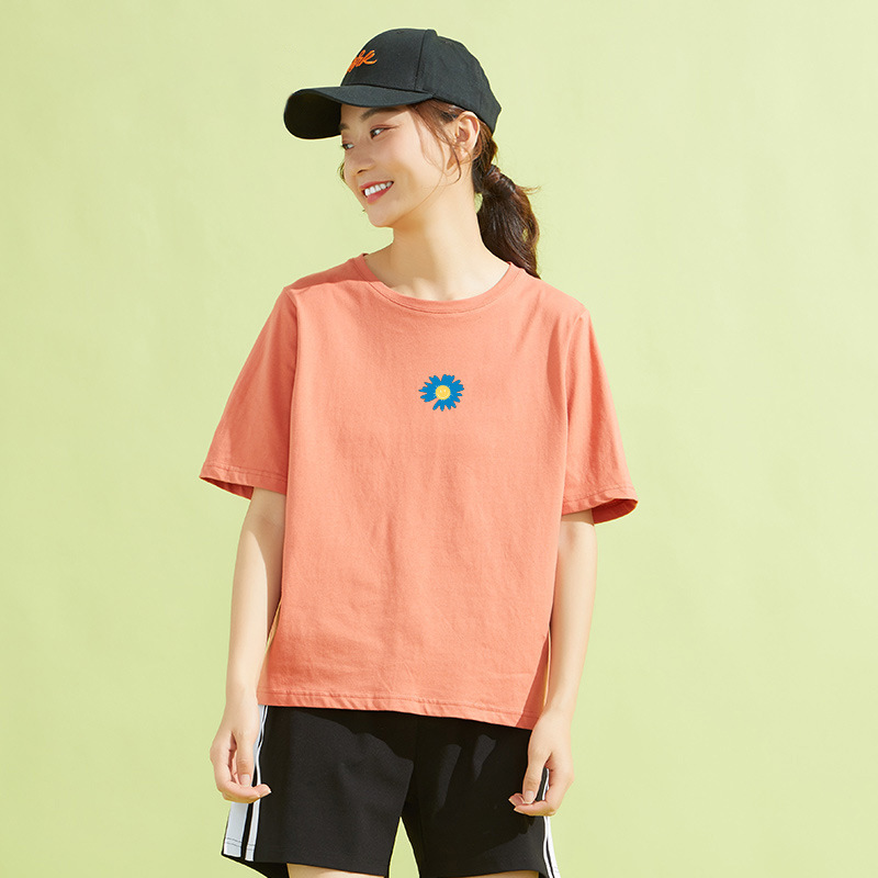 New Basic Cotton T Shirt Women Summer New Solid Tees 5 Color Casual Tshirt Tops 210306