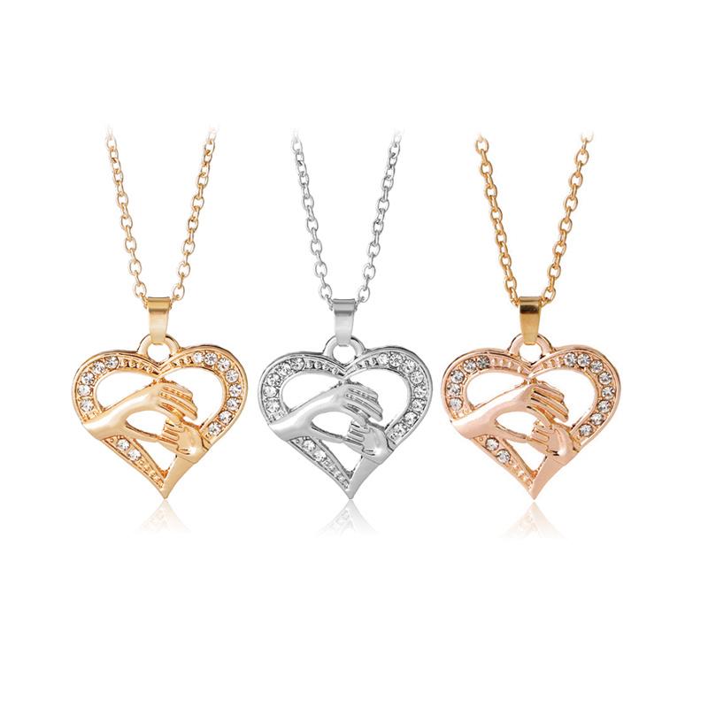 Pendant Necklaces Mother Child Gift For Mom Family Jewelry Golden Hand In Heart Love Necklace
Pendant Necklaces Mother Child Gift For Mom Family Jewelry Golden Hand In Heart Love Necklace