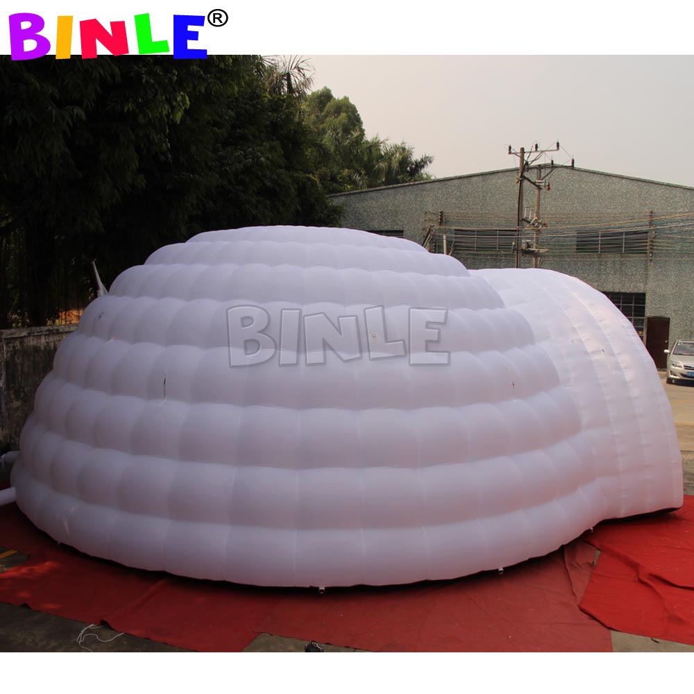Modual 8m Giant Inflatable Dome Tent With Led Lighting For Event Gazebo Blow Up White Igloo Garden Dance House Party Pavilion Sale