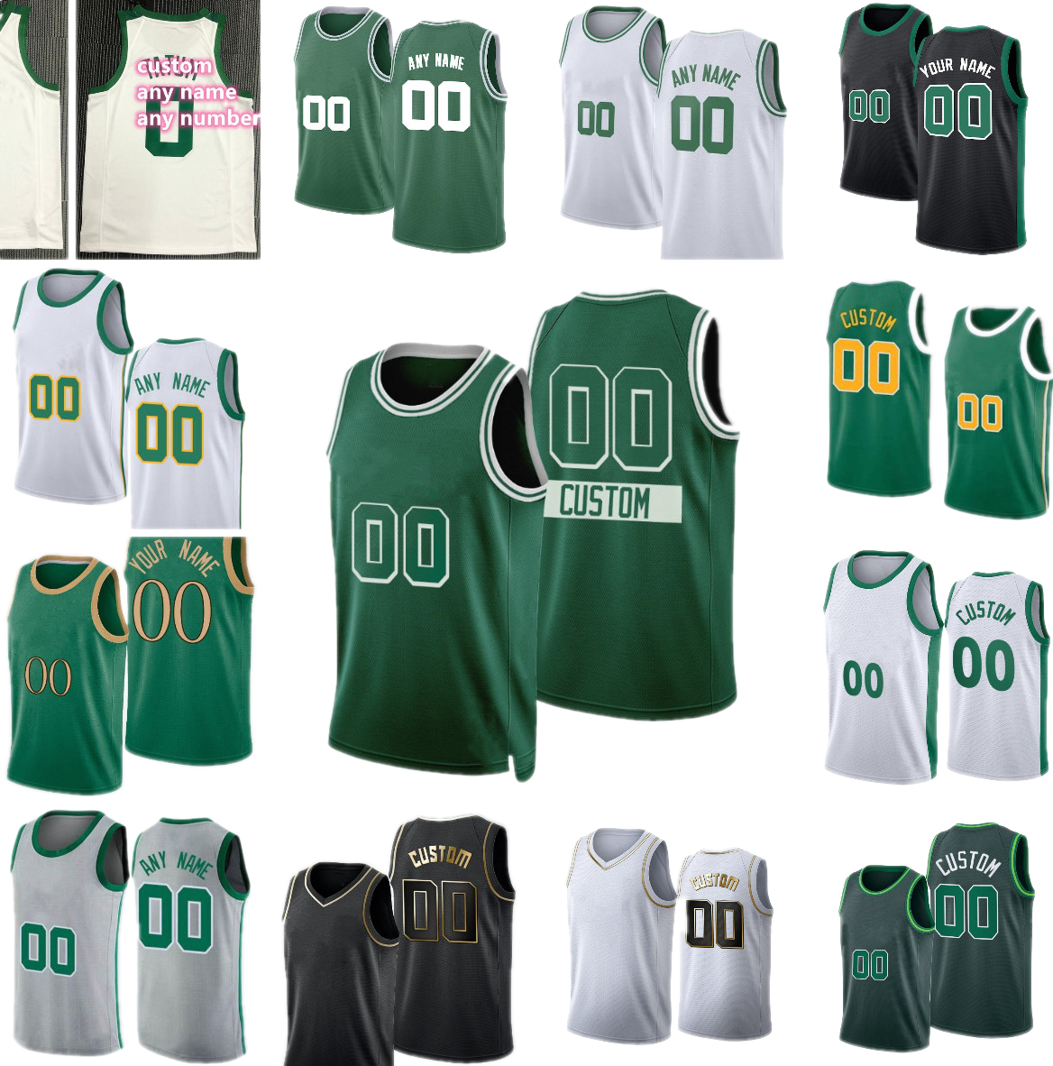 Custom 2022-23 New Season Printed Basketball Jerseys Top Quality 2023 new Green White City Gray Black Gold Jersey. Message number and name on the order
Custom 2022-23 New Season Printed Basketball Jerseys Top Quality 2023 new Green White City Gray Black Gold Jersey. Message number and name on the order