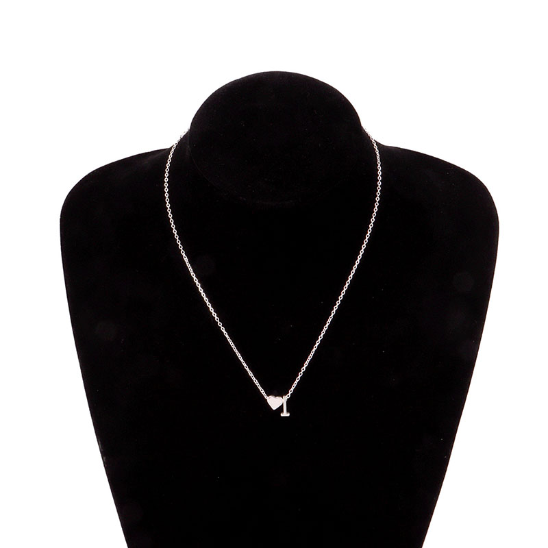 Declicate 26 Initial English Letter Heart Necklace Gold Silver Color A-Z Charm Alphabet Pendent Necklaces Chain for Women Anniversary Wedding Jewelry 