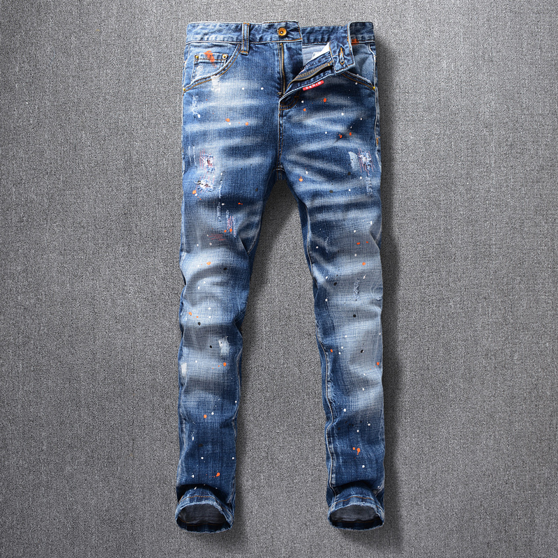 2021 New Fashion Streetwear Men Retro Blue High Quality Elastic Slim Fit Ripped Jeans Italian Vintage Designer Hip Hop Pants Hombre H66l
2021 New Fashion Streetwear Men Retro Blue High Quality Elastic Slim Fit Ripped Jeans Italian Vintage Designer Hip Hop Pants Hombre H66l
