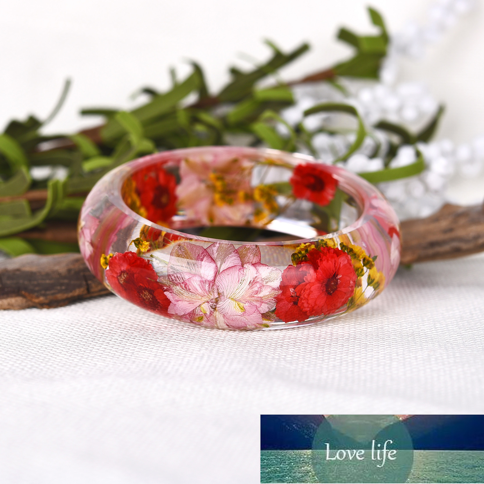 New Dried Flower Resin Bracelet Bangle Real Flower Inside of Bangle Jewelry Best Gifts for Women and Friends Factory price expert design Quality Lates