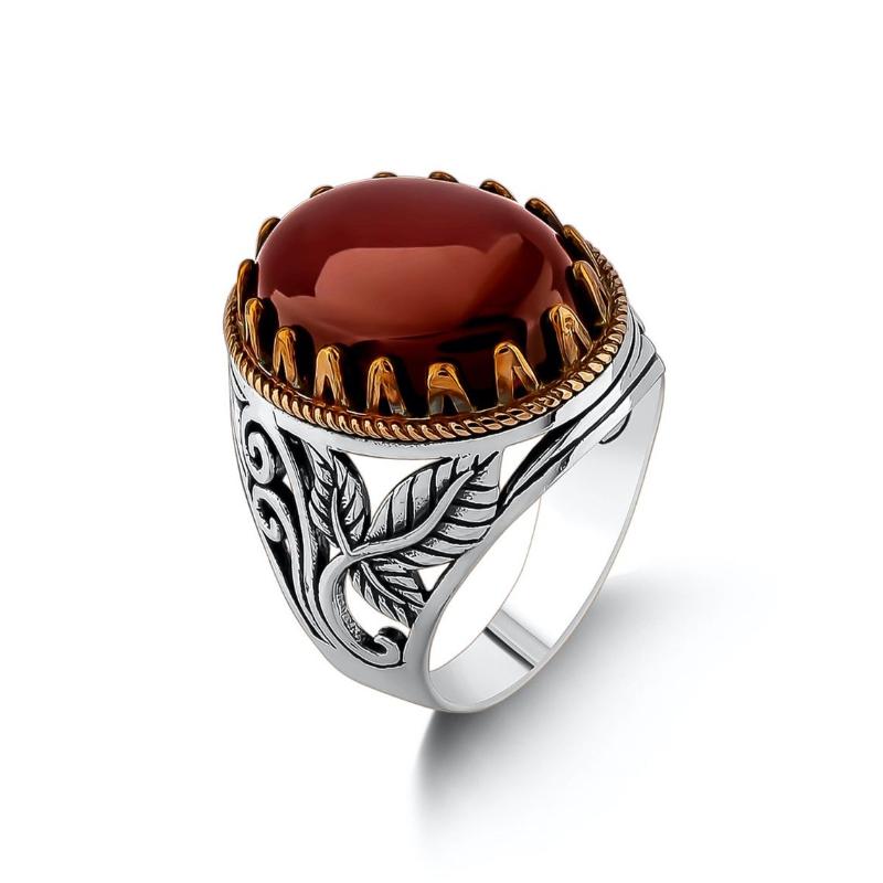 Cluster Rings Men Leaf Red Agate Brutalist Silver Ring, Top Quality Fashionable, Handmade Jewelry, Gifts For Him, Solid 925 SterlingSilver
Cluster Rings Men Leaf Red Agate Brutalist Silver Ring, Top Quality Fashionable, Handmade Jewelry, Gifts For Him, Solid 925 SterlingSilver