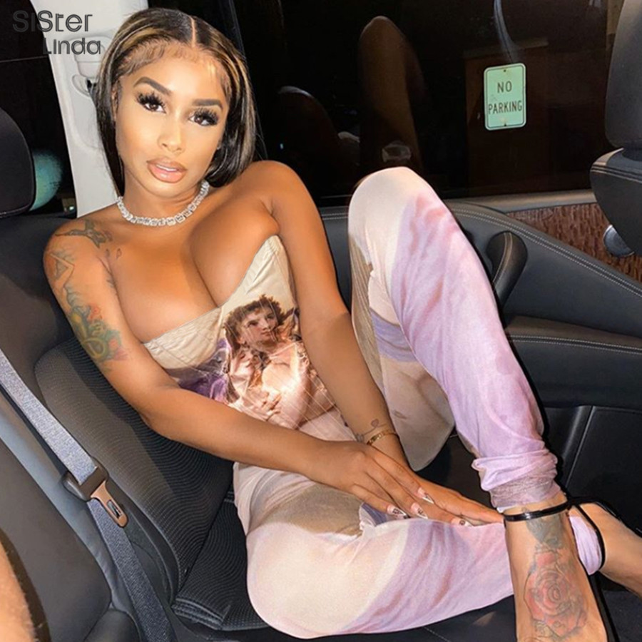 Women Wrap Chest Aesthetics Bodycon Jumpsuits Fall Fashion Skinny Sexy Backless Elasticity High Club Party Jumpsuit Outfits 201007