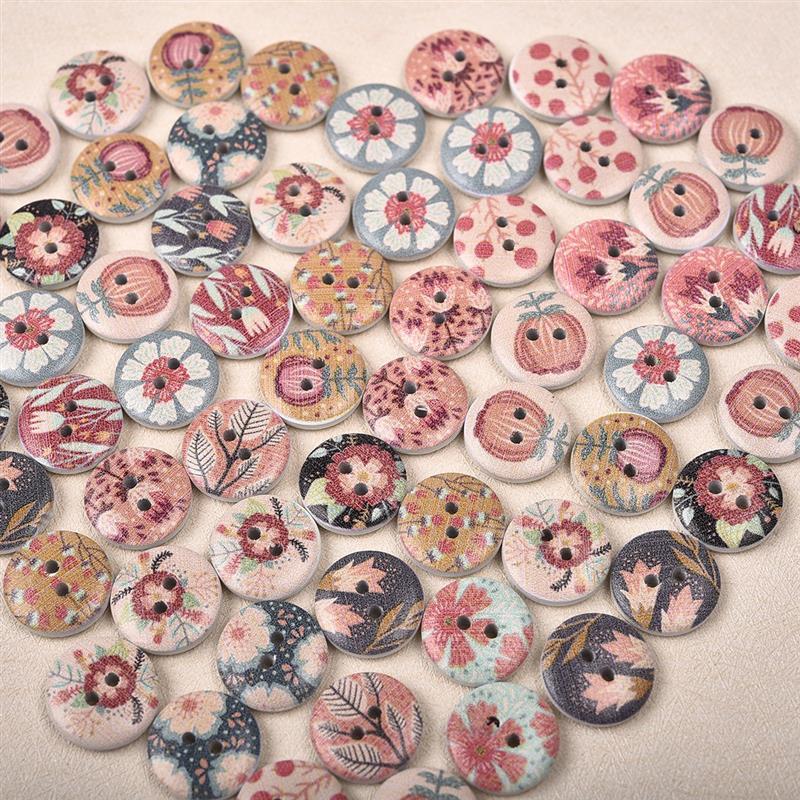 Button 50Pcs Flower Printed Round Wooden 2 Holes 15mm Mixed Wood Buttons Sewing Accessories For Clothing Decoration DIY
Button 50Pcs Flower Printed Round Wooden 2 Holes 15mm Mixed Wood Buttons Sewing Accessories For Clothing Decoration DIY