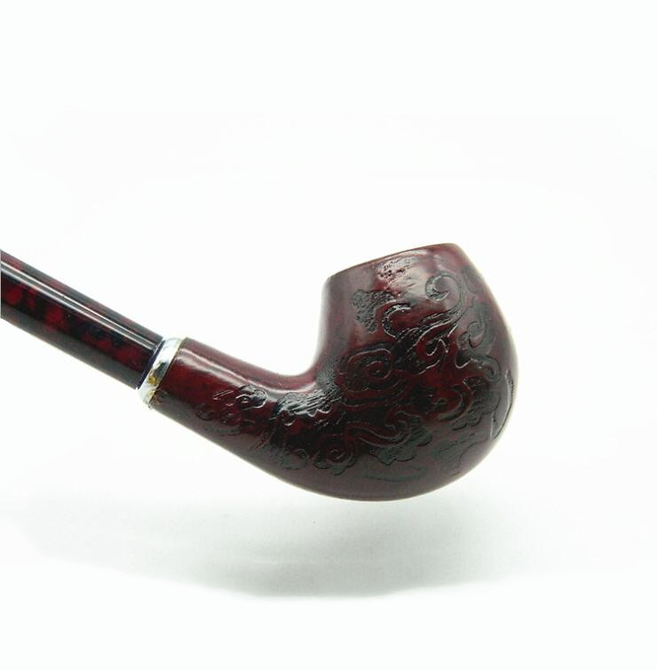 Pipe Elegant Long Thin Smoking Pipes Fine Carved Red Resin Wood Length 410mm Accessories EEB6016 Free shipping