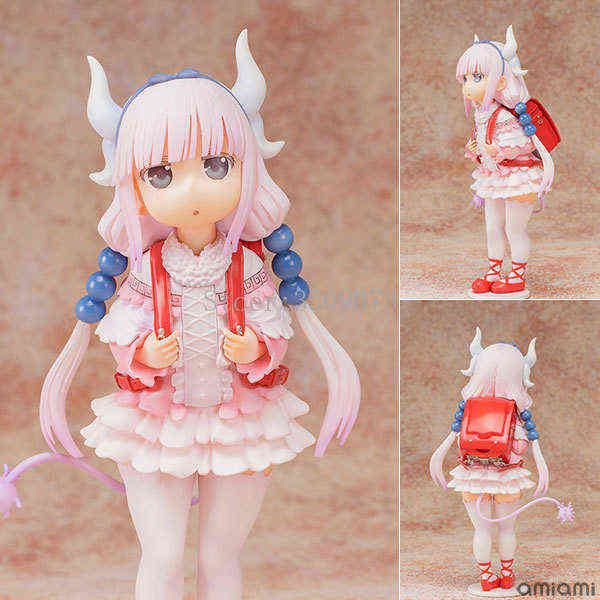 

18cm Miss Kobayashi's Dragon Maid Anime Figure Kanna Kamui Action Figure Kanna Backpack Girl Figurine Model Doll Toys Gifts H1124, 18cm no retail box