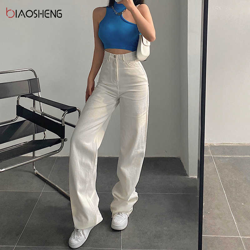 Baggy Jeans Women High Waist Denim Trousers Fashion Pants Straight Mom Streetwear Y2k Vintage Clothes 210922