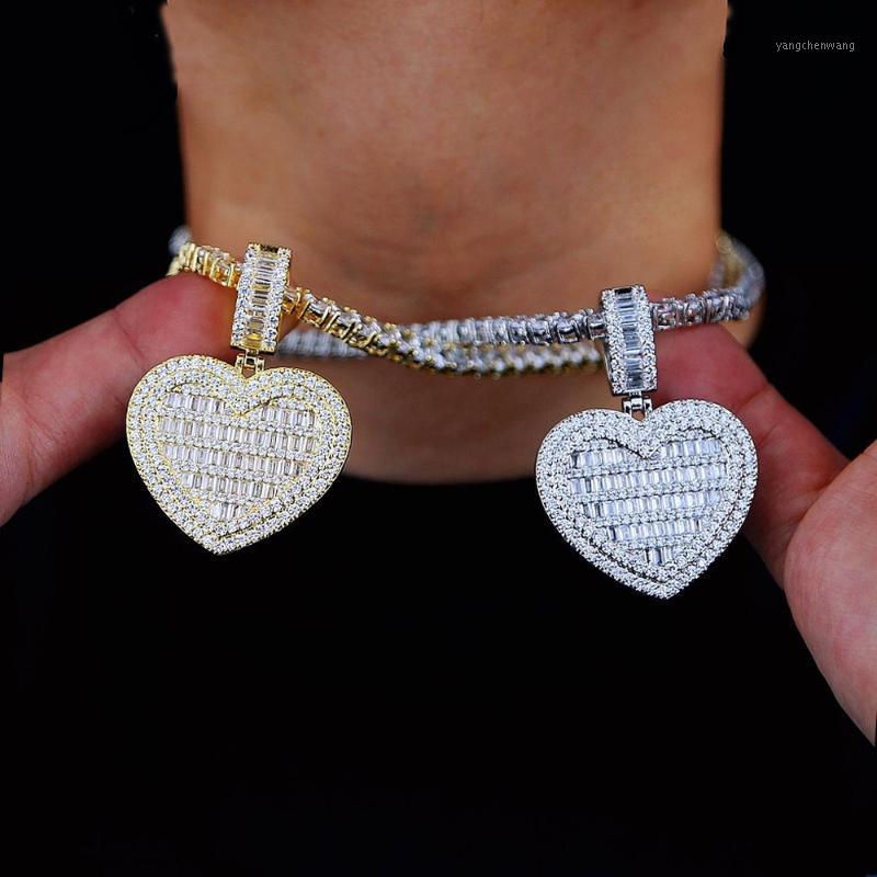 Iced Out Bling 5A CZ Heart Pendant Necklace Gold Silver Color 5MM Tennis Chain Cubic Zirconia Fashion Women Men Jewelry Chains
Iced Out Bling 5A CZ Heart Pendant Necklace Gold Silver Color 5MM Tennis Chain Cubic Zirconia Fashion Women Men Jewelry Chains