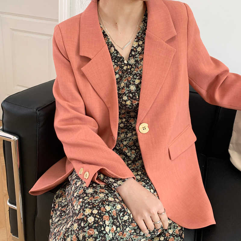 Women Spring Coat Turn Down Collar White Blazer Feminino Vintage Ladies Casaco Tops For Clothes 210930