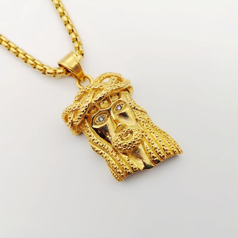 Pendant Necklaces Rhinestones Eyes Jesus Necklace Gold 316L Stainless Steel Religious Christian Praying Jewelry
Pendant Necklaces Rhinestones Eyes Jesus Necklace Gold 316L Stainless Steel Religious Christian Praying Jewelry