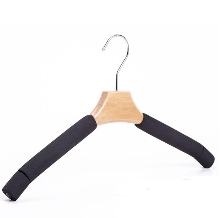50Pcs Solid Wood Hangers Trousers Coat Clothes Hanger for Suit Sponge Padded Coats Shirts Cloth Holders GGA5031 Free shipping