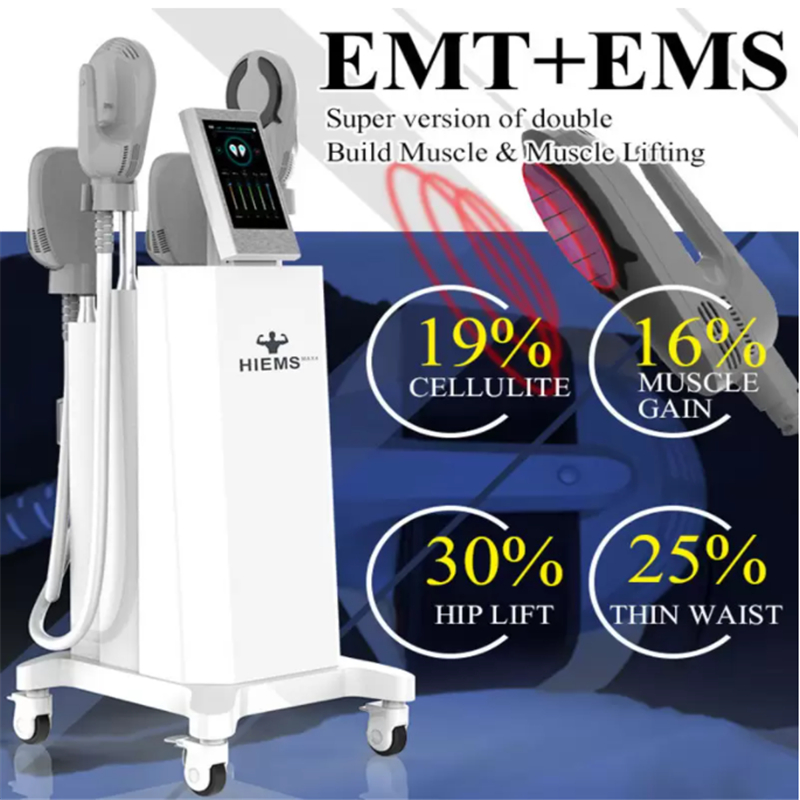 Double Function EMT+Ems 4 Handles Body Sculpting Muscle Stimulator buttock lift Burn Fat Hiemt Emslim Hiems body contouring Fitness Machine