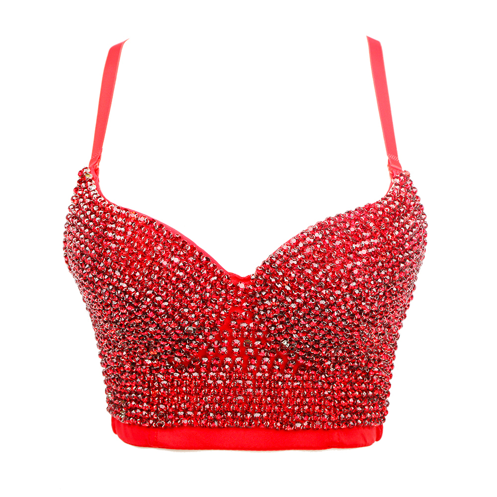 Women Corset Rhinestone Top Sexy Bustier Silver Diamond Glitter Crop Top Rave Festival Clothing Night Club Party Female Tops 210308