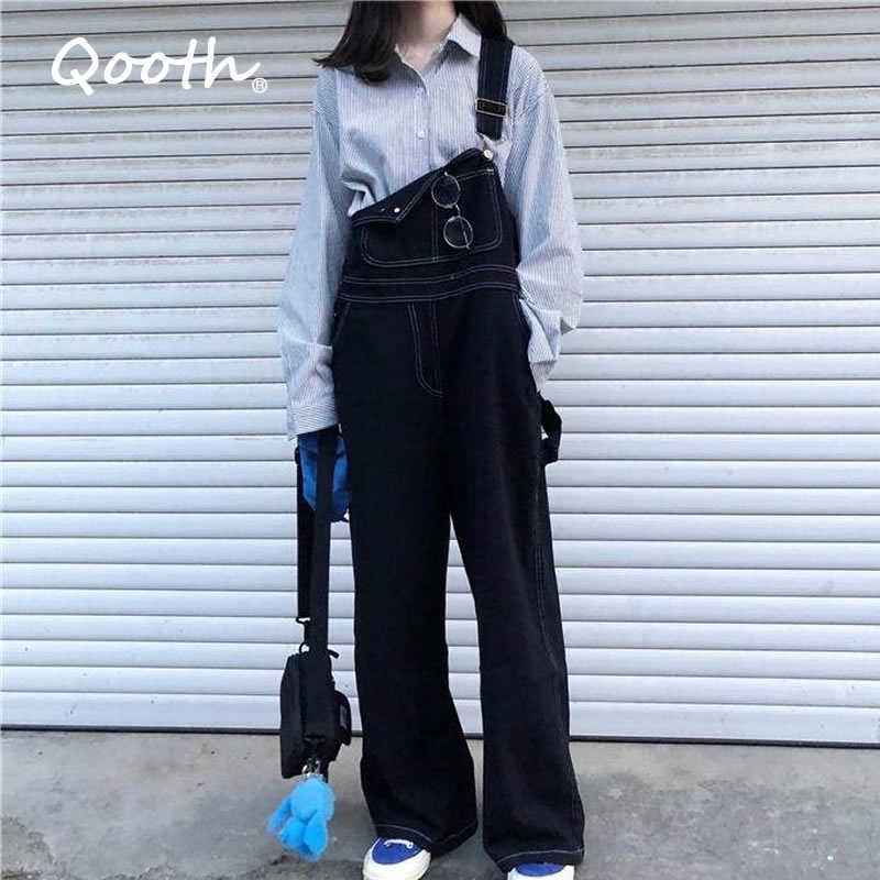 Qooth High Waist Jeans Overall Big Pockets Denim Romper Ladies Wide Leg Harem Jumpsuits QT095 210609, White
Qooth High Waist Jeans Overall Big Pockets Denim Romper Ladies Wide Leg Harem Jumpsuits QT095 210609, White