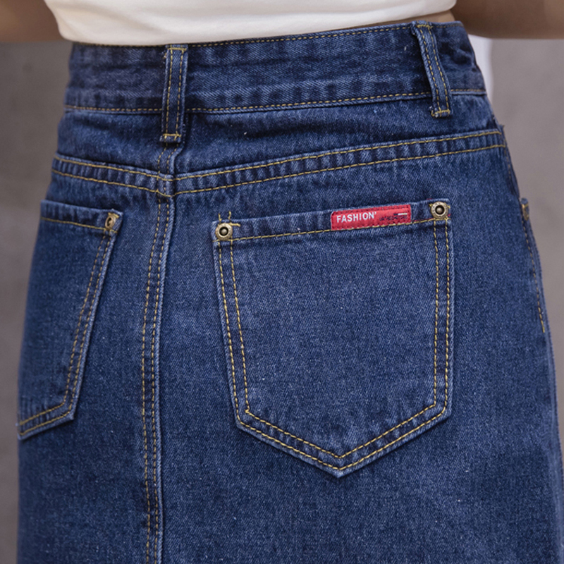 Lucyever Korean loose women denim midi skirt summer A-line blue female jeans vintage casual cotton skirt plus size faldas 5XL 210306