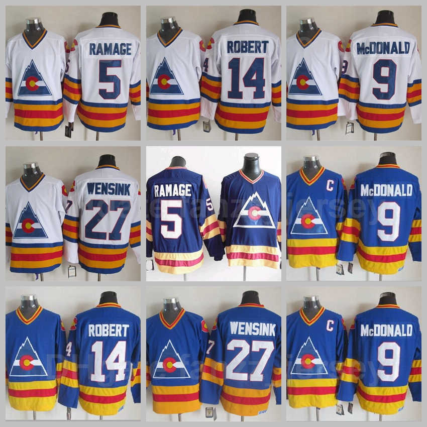 Retro Colorado Avalanche Vintage Classic 9 Lanny McDonald Jersey Ice Hockey 27 John Wensink 5 Rob Ramage 14 Rene Robert Blue White Stitching, 5 white
Retro Colorado Avalanche Vintage Classic 9 Lanny McDonald Jersey Ice Hockey 27 John Wensink 5 Rob Ramage 14 Rene Robert Blue White Stitching, 5 white