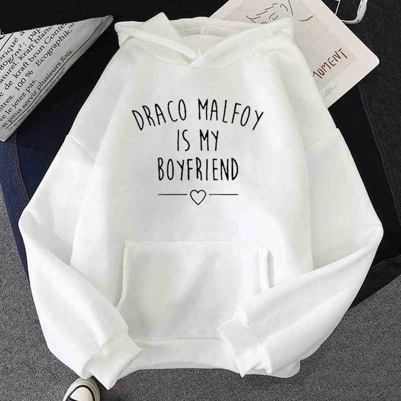 Draco Malfoy Is My Boyfriend Letter Print Hoodie Women Green Casual Sudaderas Hoodies Fashion Harajuku Sweatshirts Hooded 210928