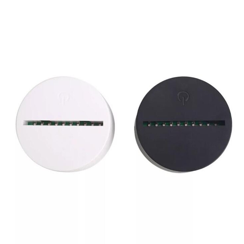 4 Pcs 7 Colors Touch Lamp Base For 3D Night Light LED Lights Bases White/Black Leds Lamps Holder Portalampada without USB cable2.0