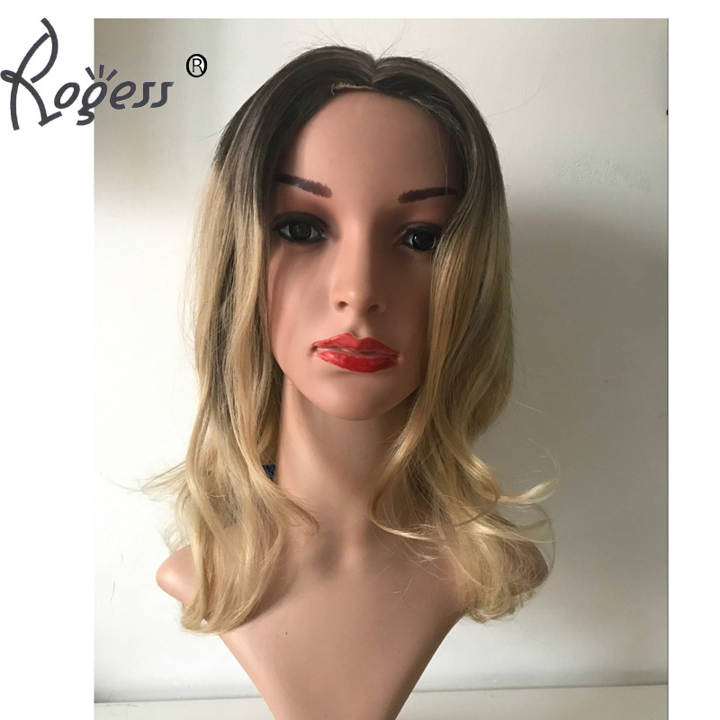 Fashion Shoulders Length Synthetic wig Blong Dark Root Natural Wave Hair wigs for women