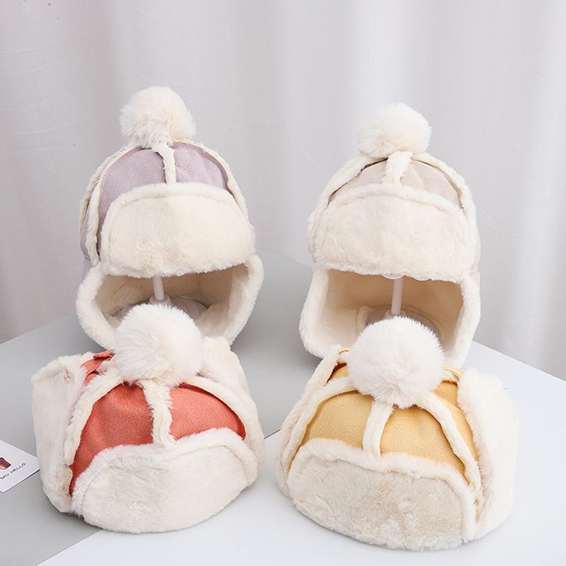 Caps & Hats Baby Boys Girls Hat Kids Children Ear Flap Muff Winter Warm Plush Cap Outdoor Lei Feng Beanie Gifts, Yellow