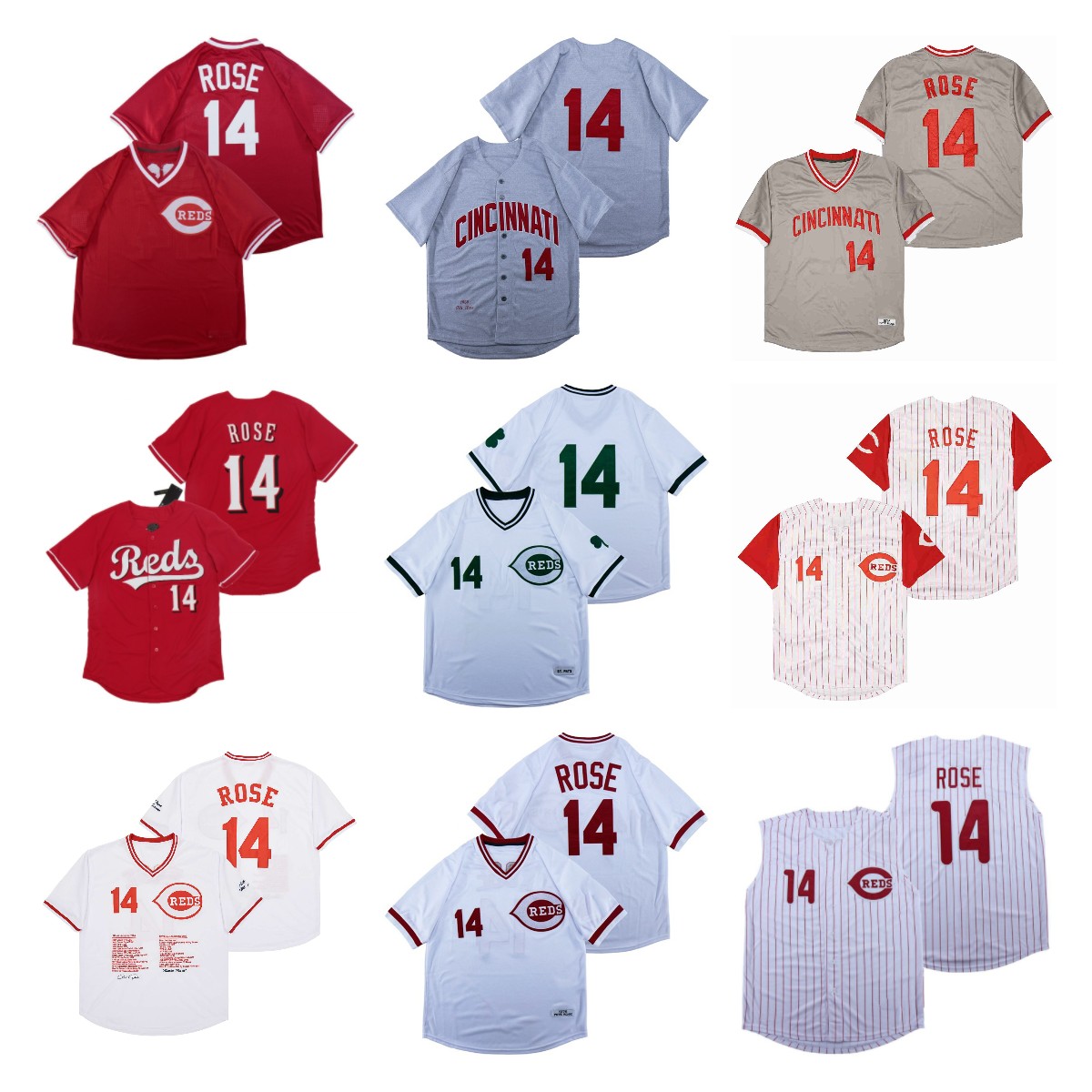 Pete Rose Baseball Jerseys Vintage 1969 1976 Home Away Red Grey White Button Pullover Stitched Jersey, White pullover
Pete Rose Baseball Jerseys Vintage 1969 1976 Home Away Red Grey White Button Pullover Stitched Jersey, White pullover