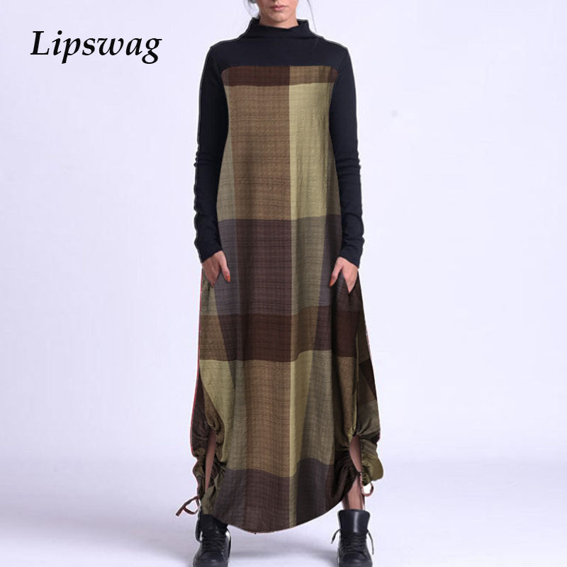 women long sleeve cotton linen maxi dress spring elegant half-turtleneck party dress retro casual loose plaid long dress vestidohigh quality, Black;gray
women long sleeve cotton linen maxi dress spring elegant half-turtleneck party dress retro casual loose plaid long dress vestidohigh quality, Black;gray