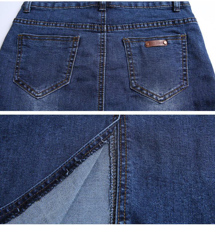 New Fashion Women Ladies High Waist Straight Denim Skirts Sexy Body Con Midi Skirt Stretchy B03222B 210309