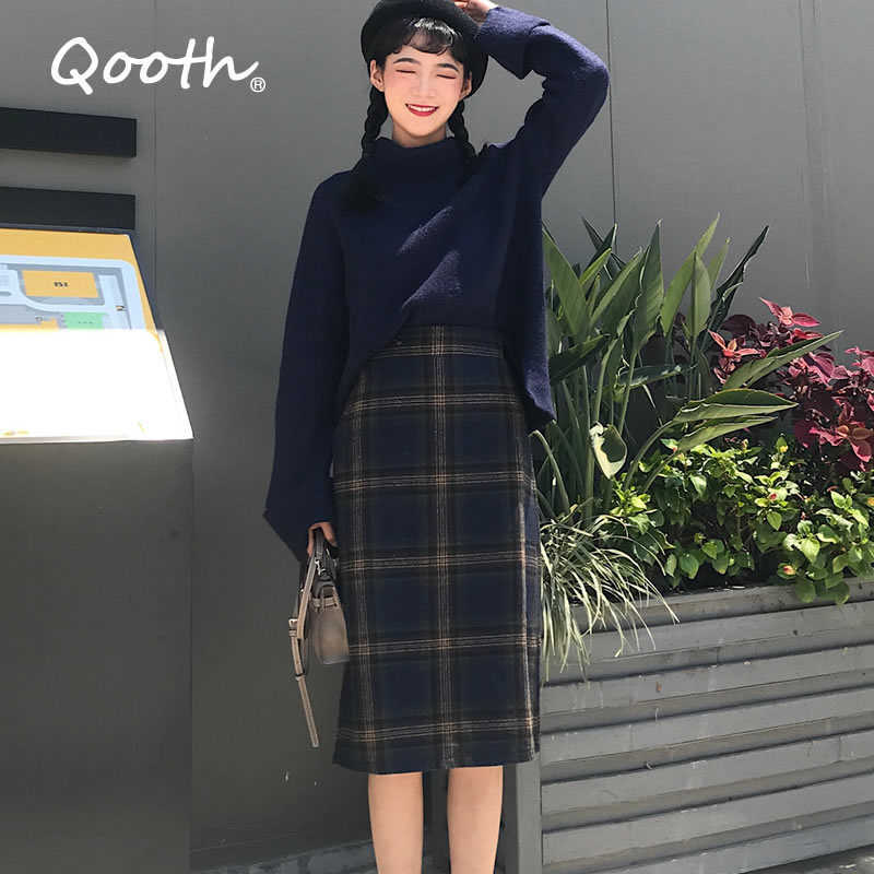 Qooth Autumn Winter Elegant Female A Line Office Skirts Empire Waist Woolen Plaid Women Knee Length Plus Size 2XL QT087 210609, Gray
Qooth Autumn Winter Elegant Female A Line Office Skirts Empire Waist Woolen Plaid Women Knee Length Plus Size 2XL QT087 210609, Gray