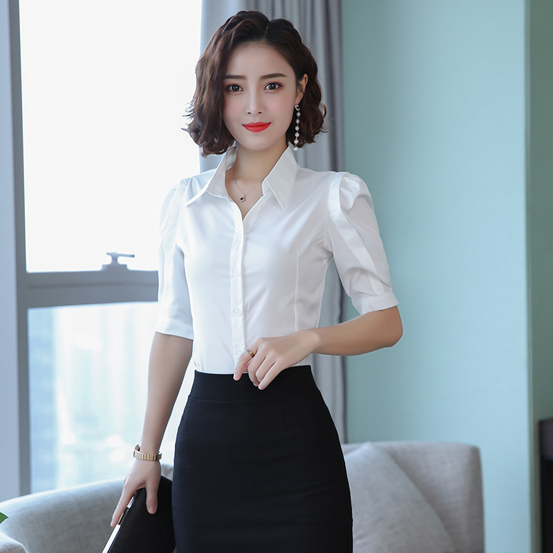 Korean Women Shirts Woman White Shirt Plus Size Elegant Women V Neck Blouse Shirts Womens Tops and Blouses Blusas Mujer De Moda 210225