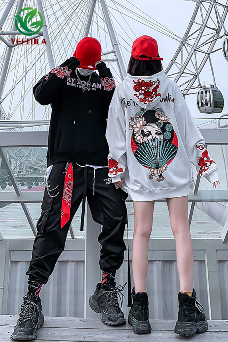 Autumn Winter Japanese Style Singer Taro Flower Hoodie Men Women Hip Hop Extra Large Cotton Retro Fashion Sweatshirt 201103