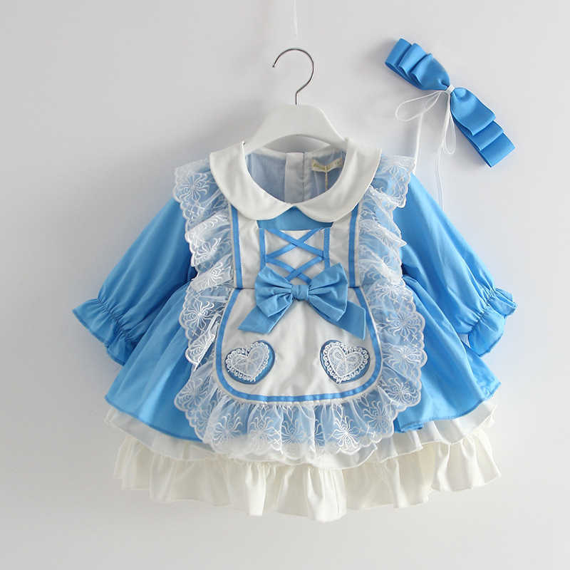 Lolita Princess Dress for Toddler Girl Bule Spanish Frock Baby Birthday Wedding Party Dresses Autumn Infant Cotton Robe 210615, Blue
Lolita Princess Dress for Toddler Girl Bule Spanish Frock Baby Birthday Wedding Party Dresses Autumn Infant Cotton Robe 210615, Blue