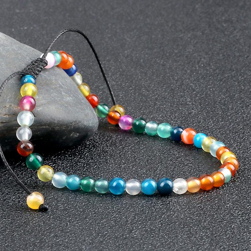 Beaded, Strands Handmade 4mm Natural Stone Bracelet For Women Men Yoga Striped Agates Small Beaded Bracelets Adjustable Braided Pulsera Jewe
Beaded, Strands Handmade 4mm Natural Stone Bracelet For Women Men Yoga Striped Agates Small Beaded Bracelets Adjustable Braided Pulsera Jewe