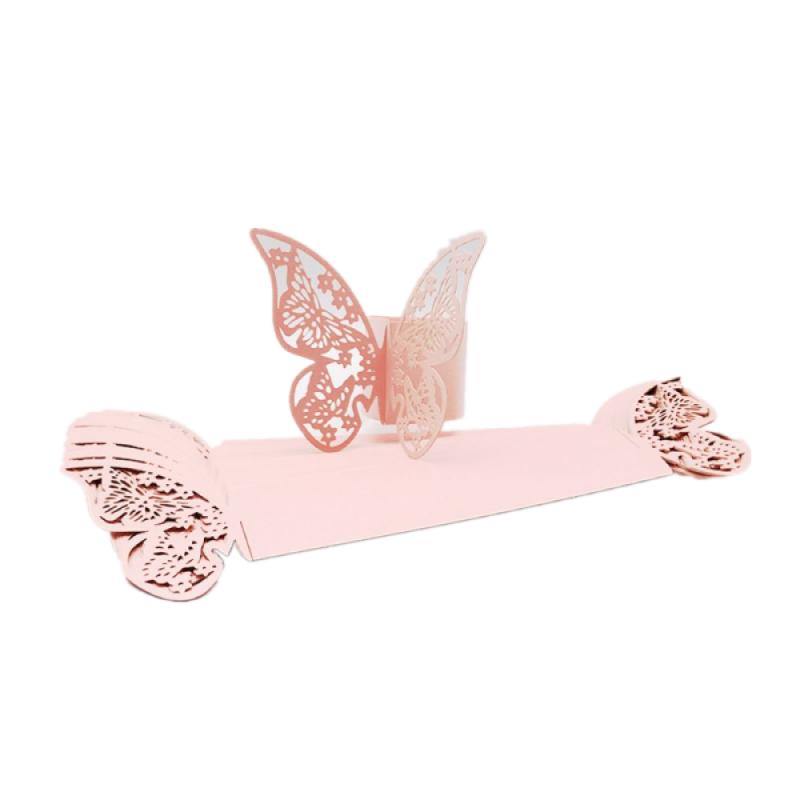 Napkin Rings 50pcs Butterfly Ring Laser Cut Paper Holder Towel El Birthday Wedding Christmas Party Table Decoration6382959