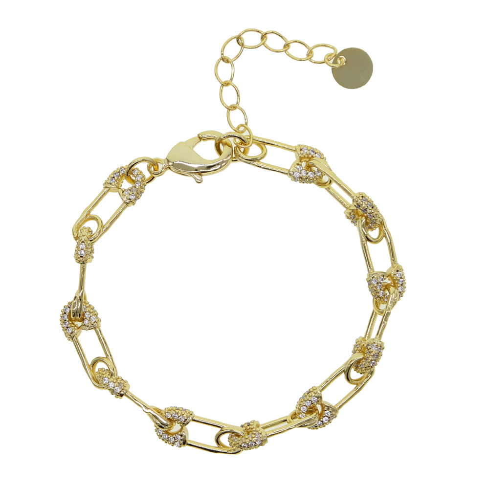 Gold color sparling cz safety pin charm chain bracelet necklace earring gorgeous fashion women jewelry set