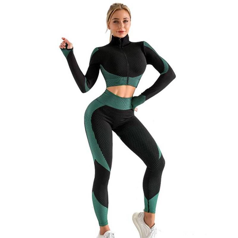 Women Tracksuits Yoga Sports Leggings Autumn and Winter Knitted Hip-Lifting Elastic Fitness sportswear Gym Clothing Zipper Jacket, K917161
Women Tracksuits Yoga Sports Leggings Autumn and Winter Knitted Hip-Lifting Elastic Fitness sportswear Gym Clothing Zipper Jacket, K917161
