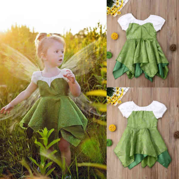 2020 Princess Beautiful Party Prom Birthday Dress Baby Girl Kids Shiny Dress Hot New Fairy Glisten Irregular Dress For Girls Q0716
