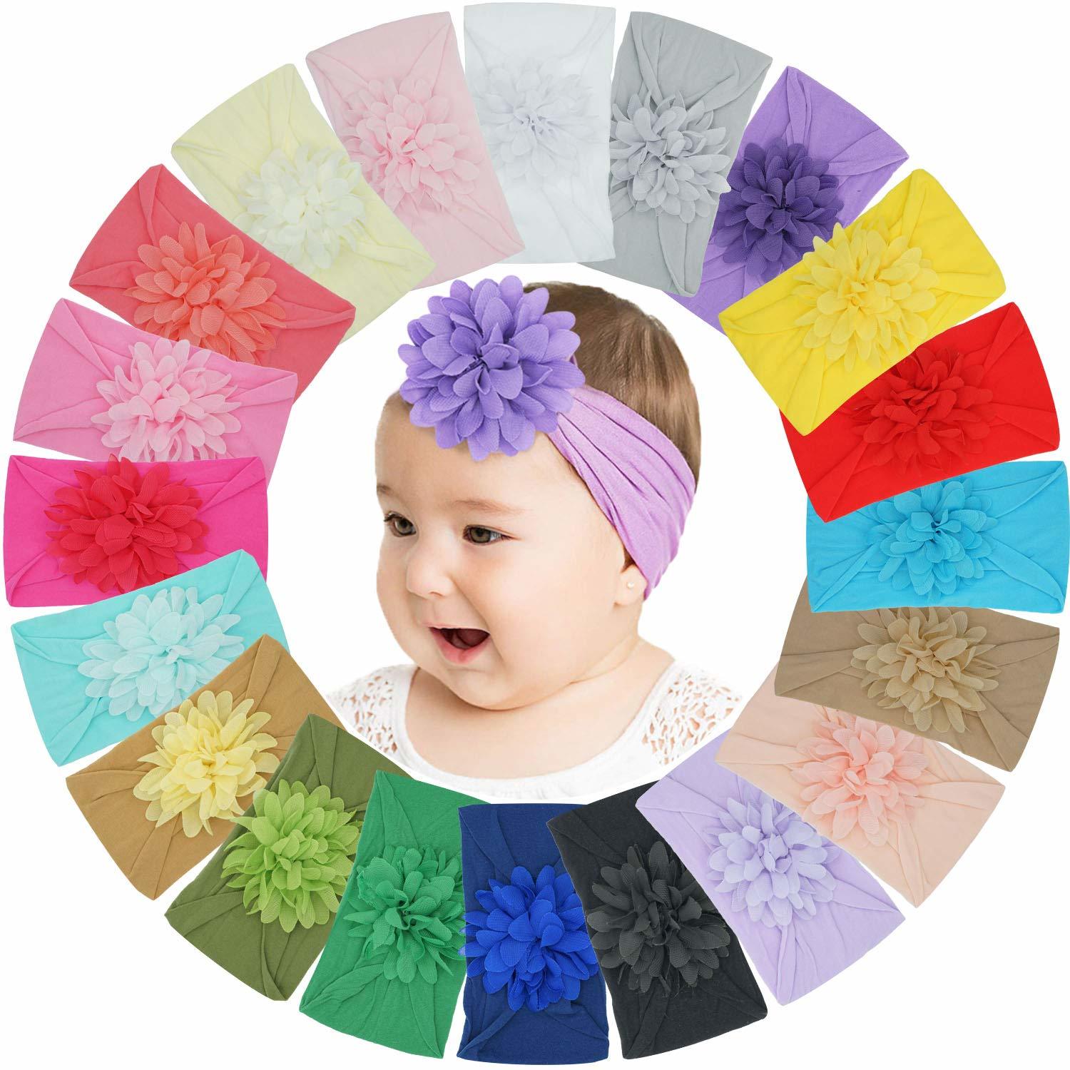 20 Colors Baby Girls Nylon Headbands Chiffon Flower Soft Stretchy Band Hair Accessories for borns Infants Toddlers
20 Colors Baby Girls Nylon Headbands Chiffon Flower Soft Stretchy Band Hair Accessories for borns Infants Toddlers