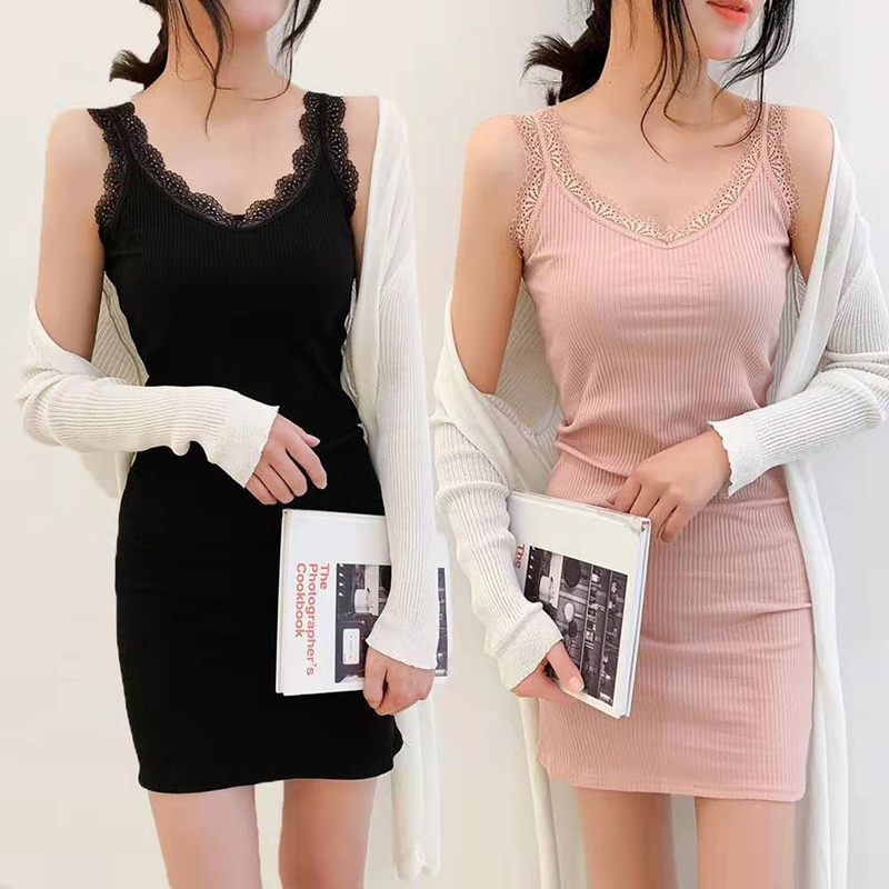 New Summer Dress 2021 Sexy Lace Edge Decor V-Neck Collar Sleeveless Mini Dress Women Solid Black Dresses Female Vestidos Skinny, Black;gray
New Summer Dress 2021 Sexy Lace Edge Decor V-Neck Collar Sleeveless Mini Dress Women Solid Black Dresses Female Vestidos Skinny, Black;gray