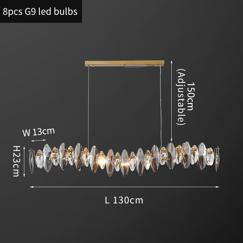 modern crystal chandelier for living room round/wave design hanging cristal lustre gold island dining room light fixture