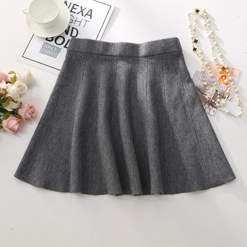 SURMIITRO Knitted Mini Skirts Women Spring Autumn Winter Casual Elastic High Waist Korean A Line Blue Black Skirt Female 210306