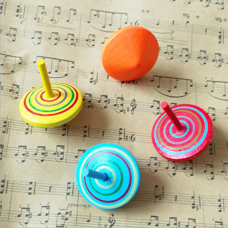 Wooden small spinning top Desktop wooden toy gift Toys Gifts Novelty Gag Toys Spinning kids toys259b
