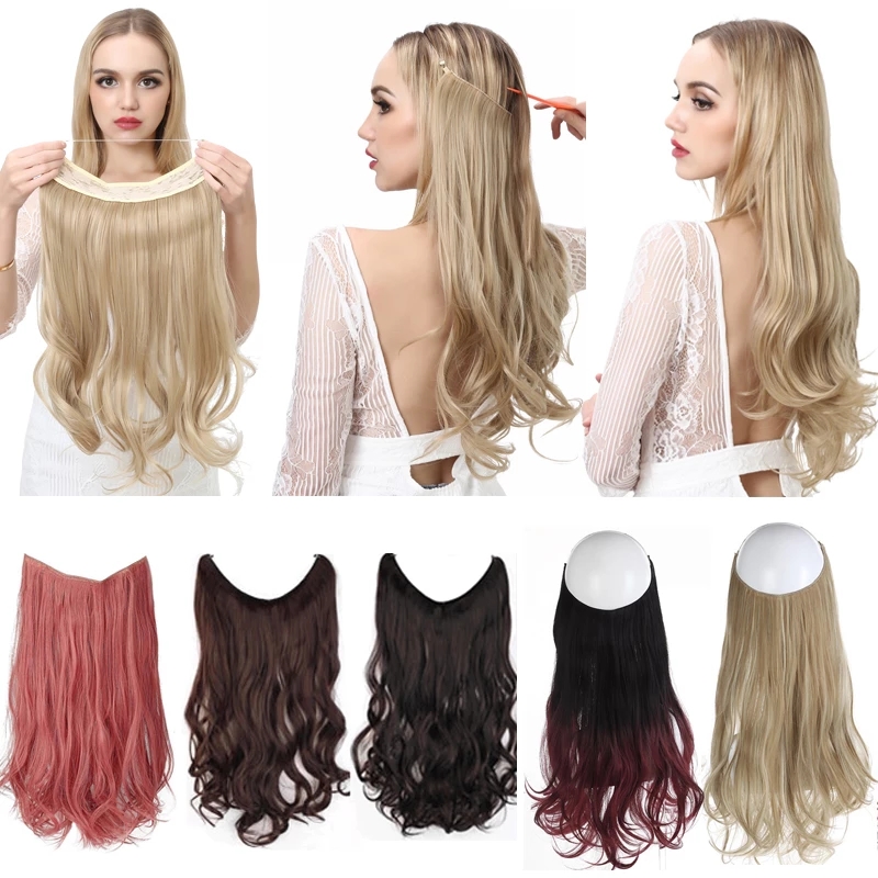 No Clip Natural Wave Halo Hair Extensions Pure Ombre Highlight Synthetic False Hairpiece With Fish Line Artificial Fake Black Blonde Honey A
No Clip Natural Wave Halo Hair Extensions Pure Ombre Highlight Synthetic False Hairpiece With Fish Line Artificial Fake Black Blonde Honey A