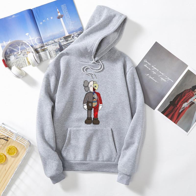 Winter Harajuku Couple Sweatshirt Cute Cartoon Print Ladies Hoodie Korean Fashion Street Women Pullover Hoodie 201217