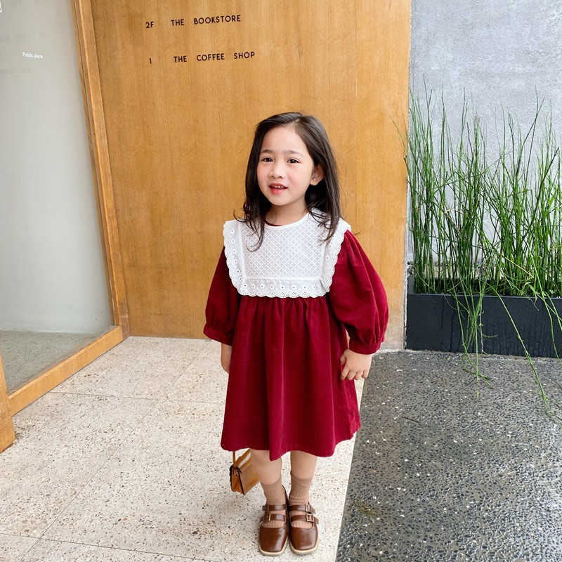 Girls spring autumn dress lace bib cotton long sleeve princess for girl baby clothes children 210615, Red
Girls spring autumn dress lace bib cotton long sleeve princess for girl baby clothes children 210615, Red