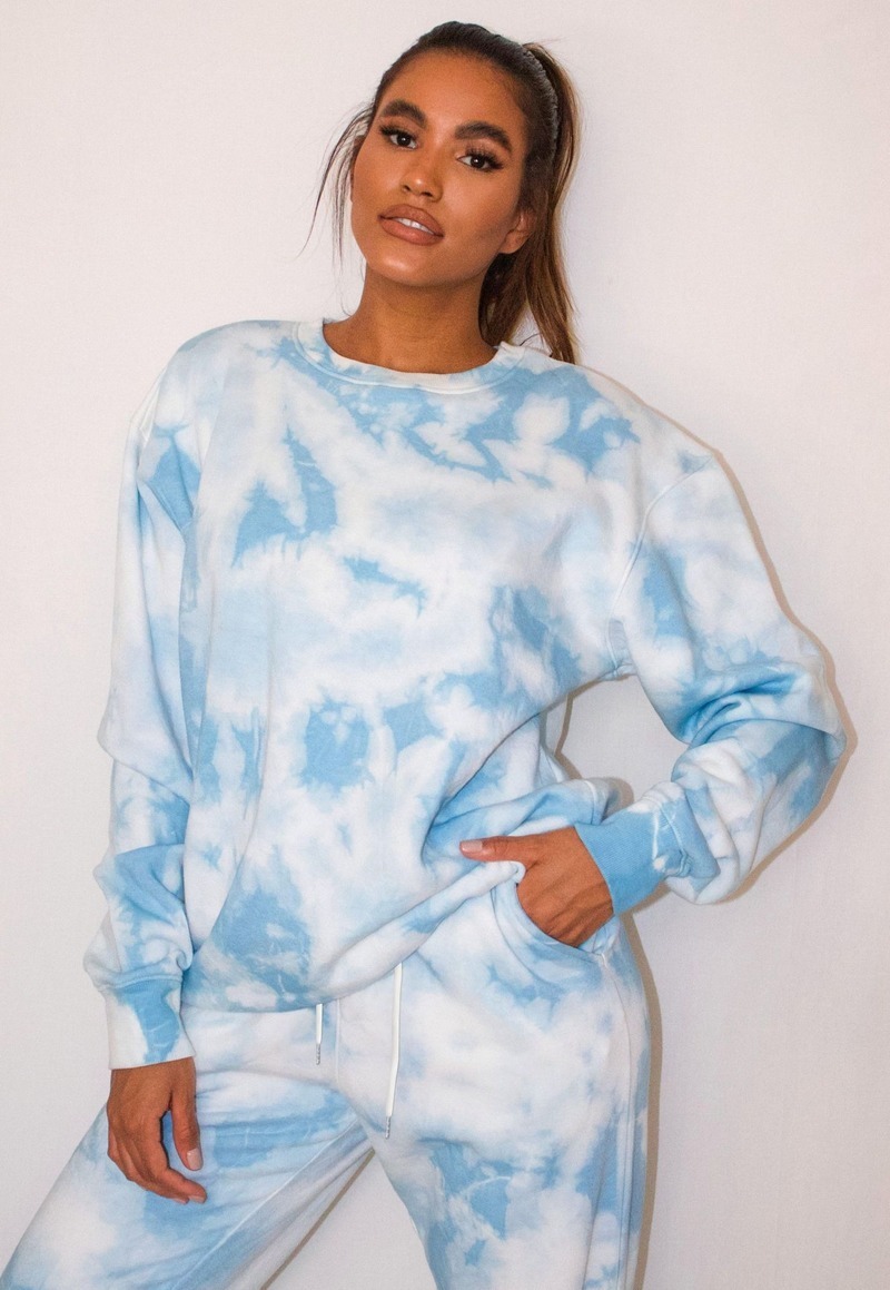 Fashion Casual Tie-dye Looes Sweatshirt Women Hoodies Shirt High Harajuku Sweatshirts Ladies Autumn Plus Size Full 201203